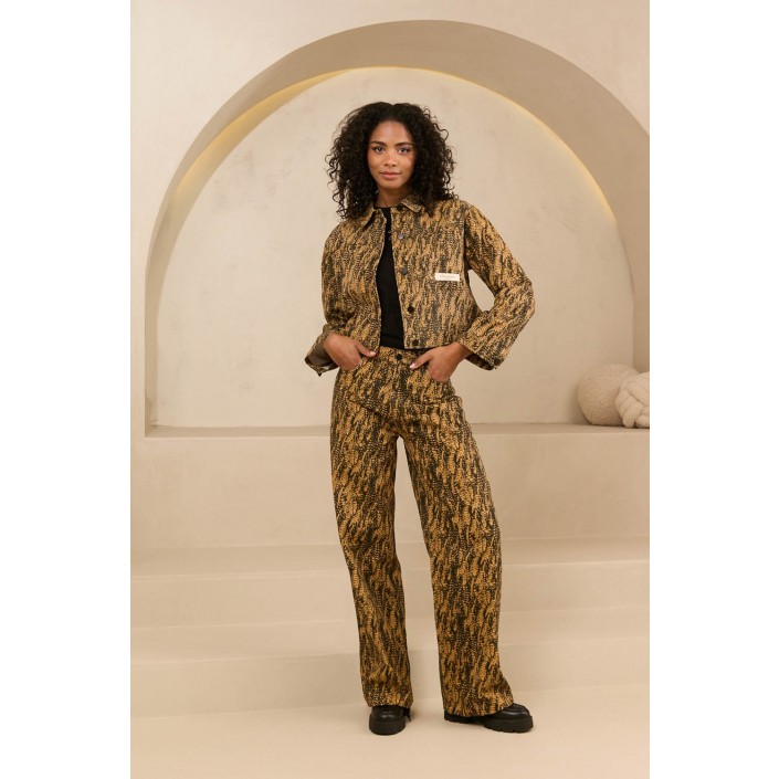 Lofty Manner Trouser Luka feathers print | Freewear Trouser Luka - www.freewear.nl - Freewear