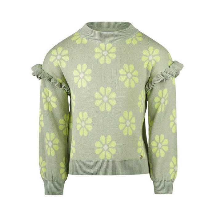 Koko Noko Ki Pullover bloem faded green | Freewear Ki Pullover bloem - www.freewear.nl - Freewear