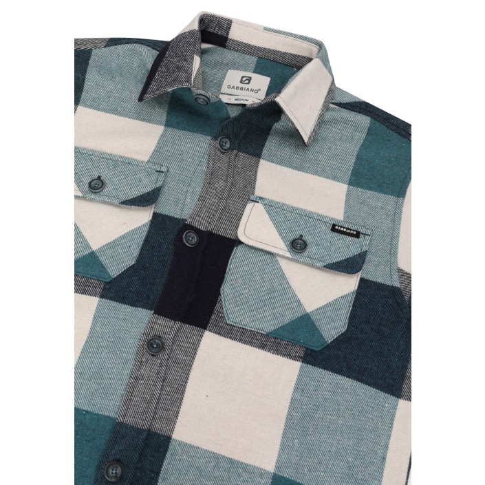 Gabbiano Overhemd ls geruit teal blue | Freewear Overhemd ls geruit - www.freewear.nl - Freewear