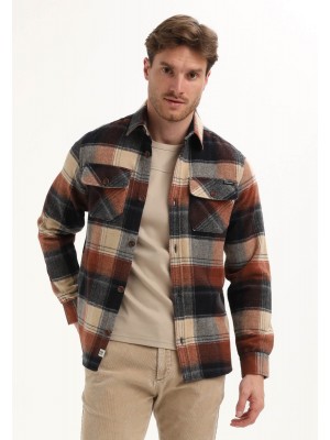 Gabbiano Overhemd ls geruit clay | Freewear Overhemd ls geruit - www.freewear.nl - Freewear