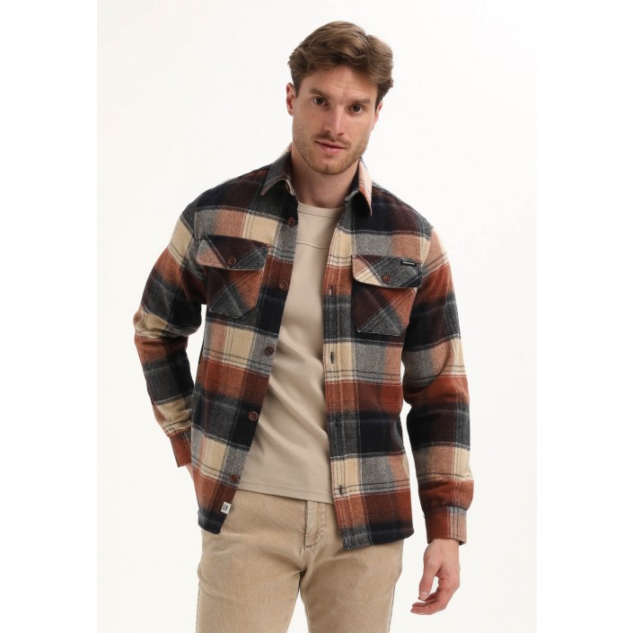 Gabbiano Overhemd ls geruit clay | Freewear Overhemd ls geruit - www.freewear.nl - Freewear