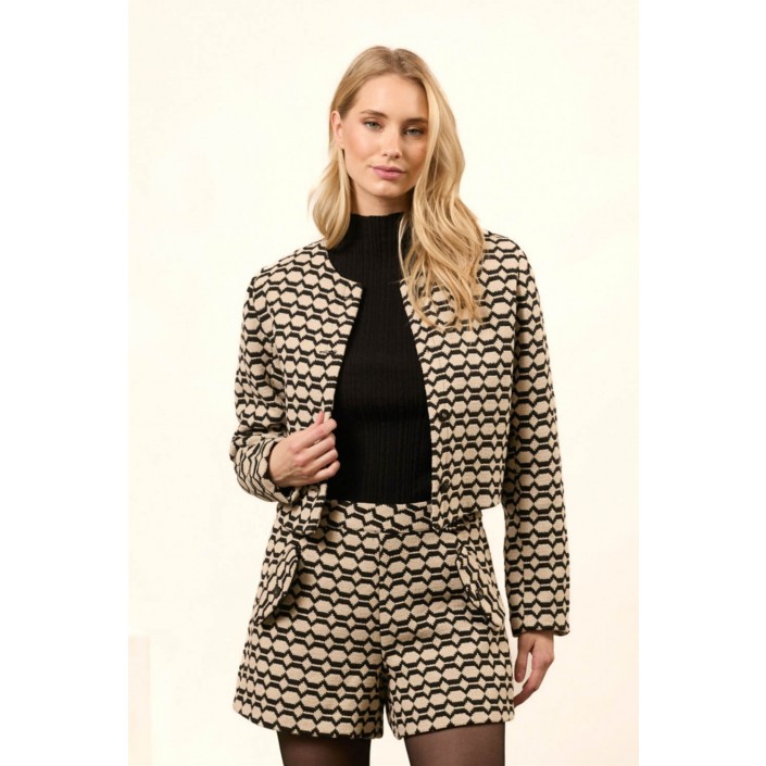 Lofty Manner Jacket Cleo black/white | Freewear Jacket Cleo - www.freewear.nl - Freewear