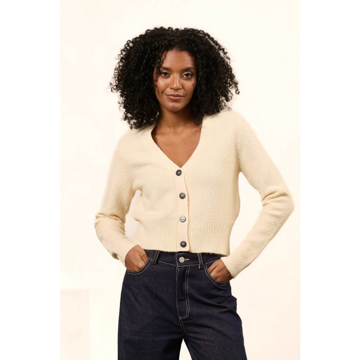 Lofty Manner Cardigen Jada off white | Freewear Cardigen Jada - www.freewear.nl - Freewear