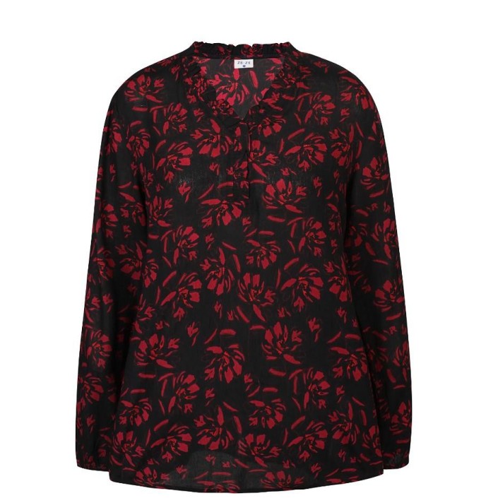 Ze-Ze Blouse Bianca burgundy red | Freewear Blouse Bianca - www.freewear.nl - Freewear