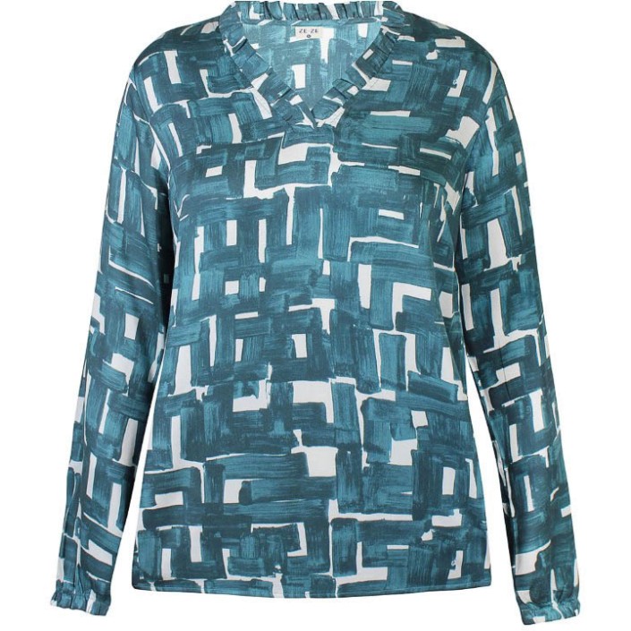 Ze-Ze Blouse Bina teal green | Freewear Blouse Bina - www.freewear.nl - Freewear