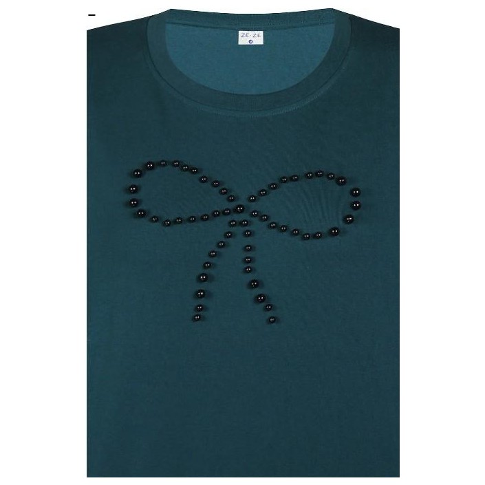 Ze-Ze T-shirt Bethany teal green | Freewear T-shirt Bethany - www.freewear.nl - Freewear