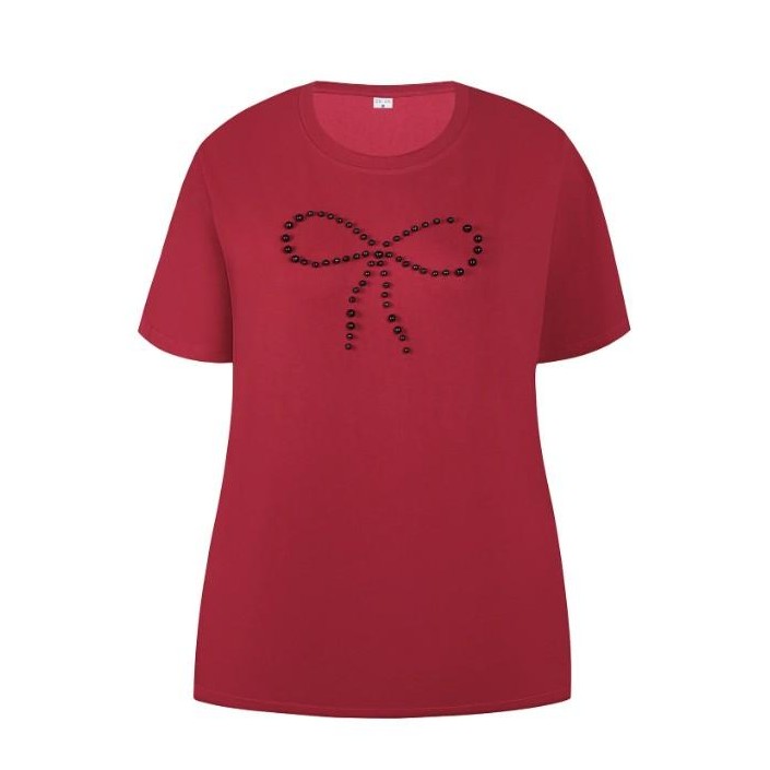 Ze-Ze T-shirt Bethany burgundy red | Freewear T-shirt Bethany - www.freewear.nl - Freewear
