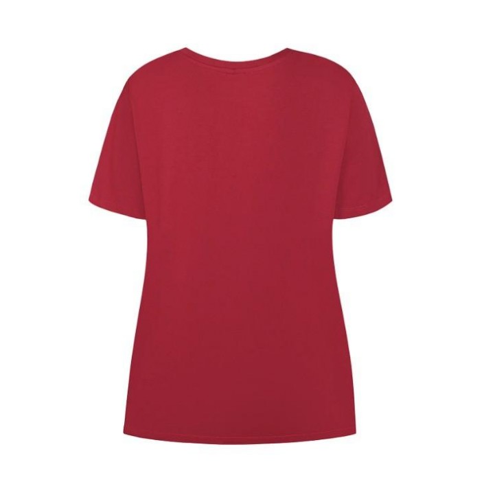 Ze-Ze T-shirt Bethany burgundy red | Freewear T-shirt Bethany - www.freewear.nl - Freewear