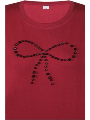 Ze-Ze T-shirt Bethany burgundy red | Freewear T-shirt Bethany - www.freewear.nl - Freewear