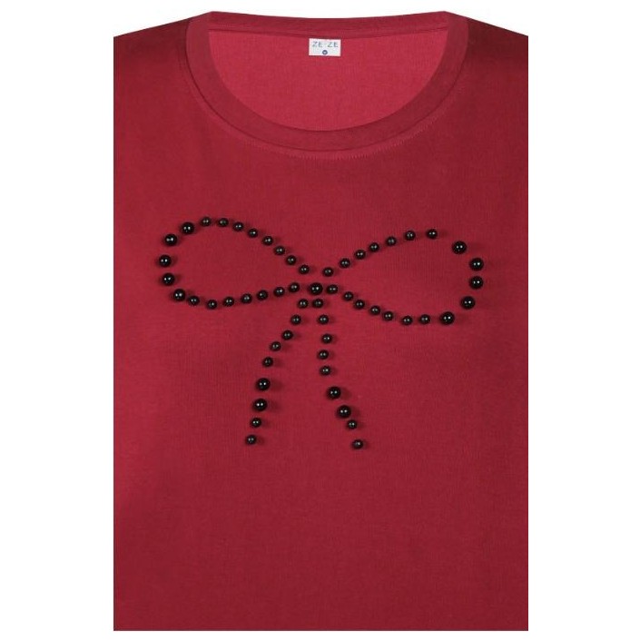 Ze-Ze T-shirt Bethany burgundy red | Freewear T-shirt Bethany - www.freewear.nl - Freewear