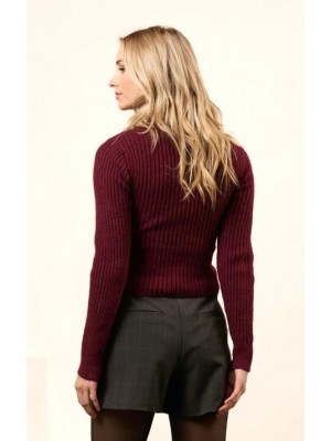 Lofty Manner Sweater Katja burgundy red | Freewear Sweater Katja - www.freewear.nl - Freewear