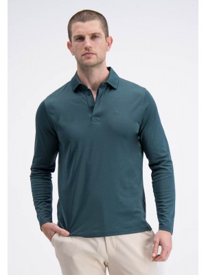 Gabbiano Longsleeve Polo Luca forest green | Freewear