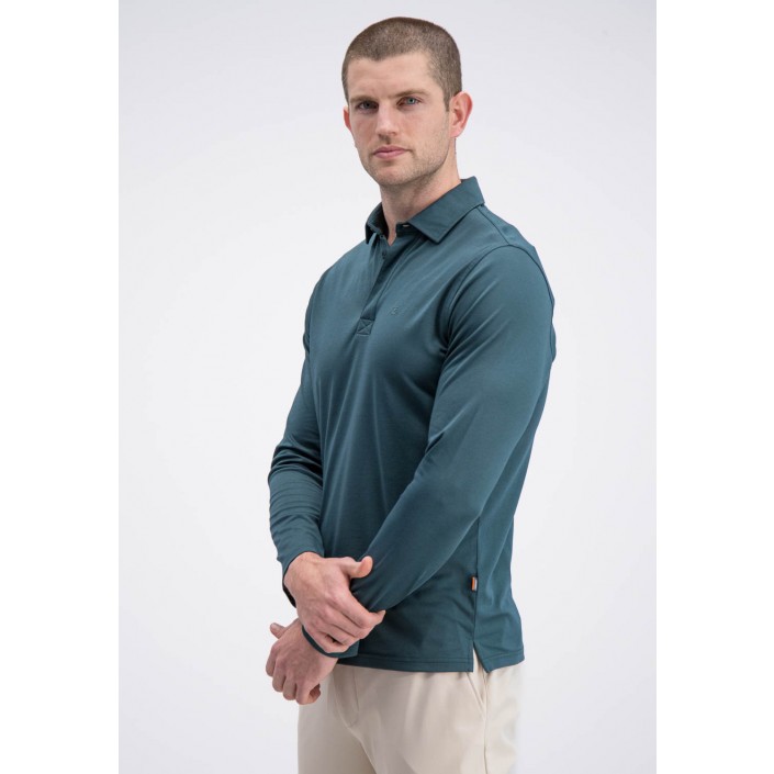 Gabbiano Longsleeve Polo Luca forest green | Freewear Longsleeve Polo Luca - www.freewear.nl - Freewear