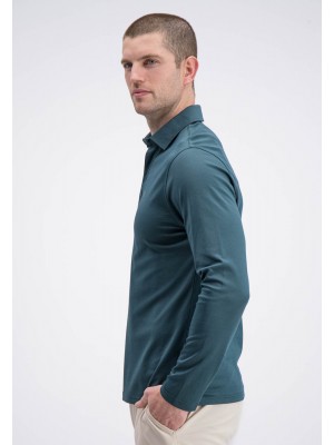 Gabbiano Longsleeve Polo Luca forest green | Freewear Longsleeve Polo Luca - www.freewear.nl - Freewear