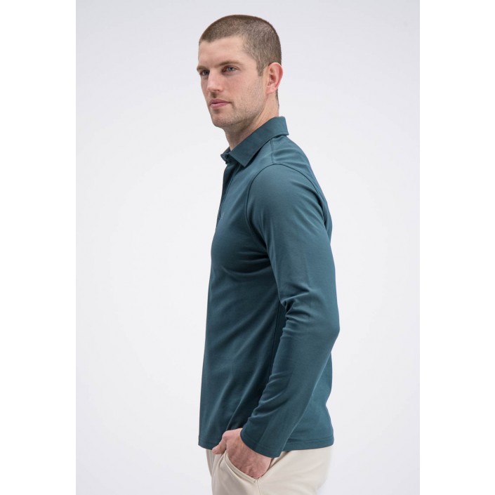 Gabbiano Longsleeve Polo Luca forest green | Freewear Longsleeve Polo Luca - www.freewear.nl - Freewear