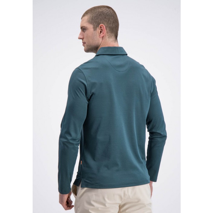 Gabbiano Longsleeve Polo Luca forest green | Freewear Longsleeve Polo Luca - www.freewear.nl - Freewear
