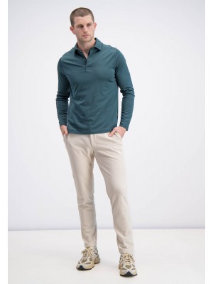 Gabbiano Longsleeve Polo Luca forest green | Freewear Longsleeve Polo Luca - www.freewear.nl - Freewear