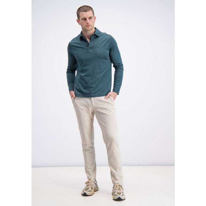 Gabbiano Longsleeve Polo Luca forest green | Freewear Longsleeve Polo Luca - www.freewear.nl - Freewear