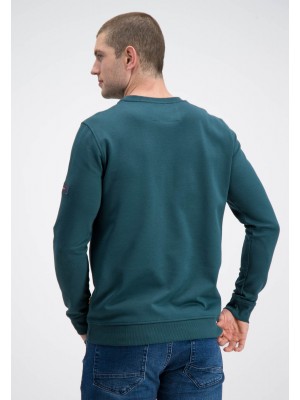 Gabbiano Sweater crewneck nova forest green | Freewear Sweater crewneck nova - www.freewear.nl - Freewear
