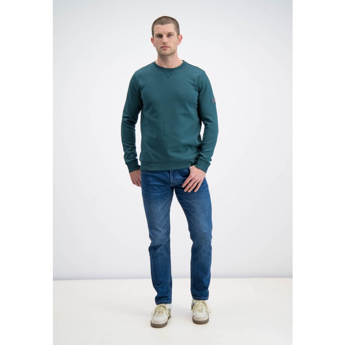 Gabbiano Sweater crewneck nova forest green | Freewear Sweater crewneck nova - www.freewear.nl - Freewear