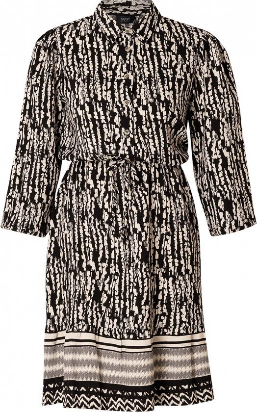 YEST Anila Jurk - Soft Sand/Black - maat 46