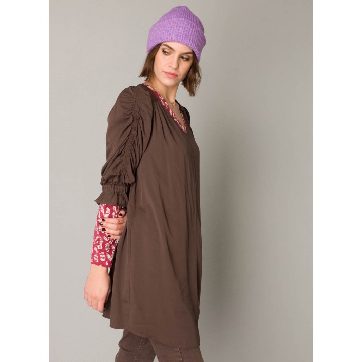 Yest Pepa  Blouse Chocolate Brown | Freewear Pepa  Blouse - www.freewear.nl - Freewear