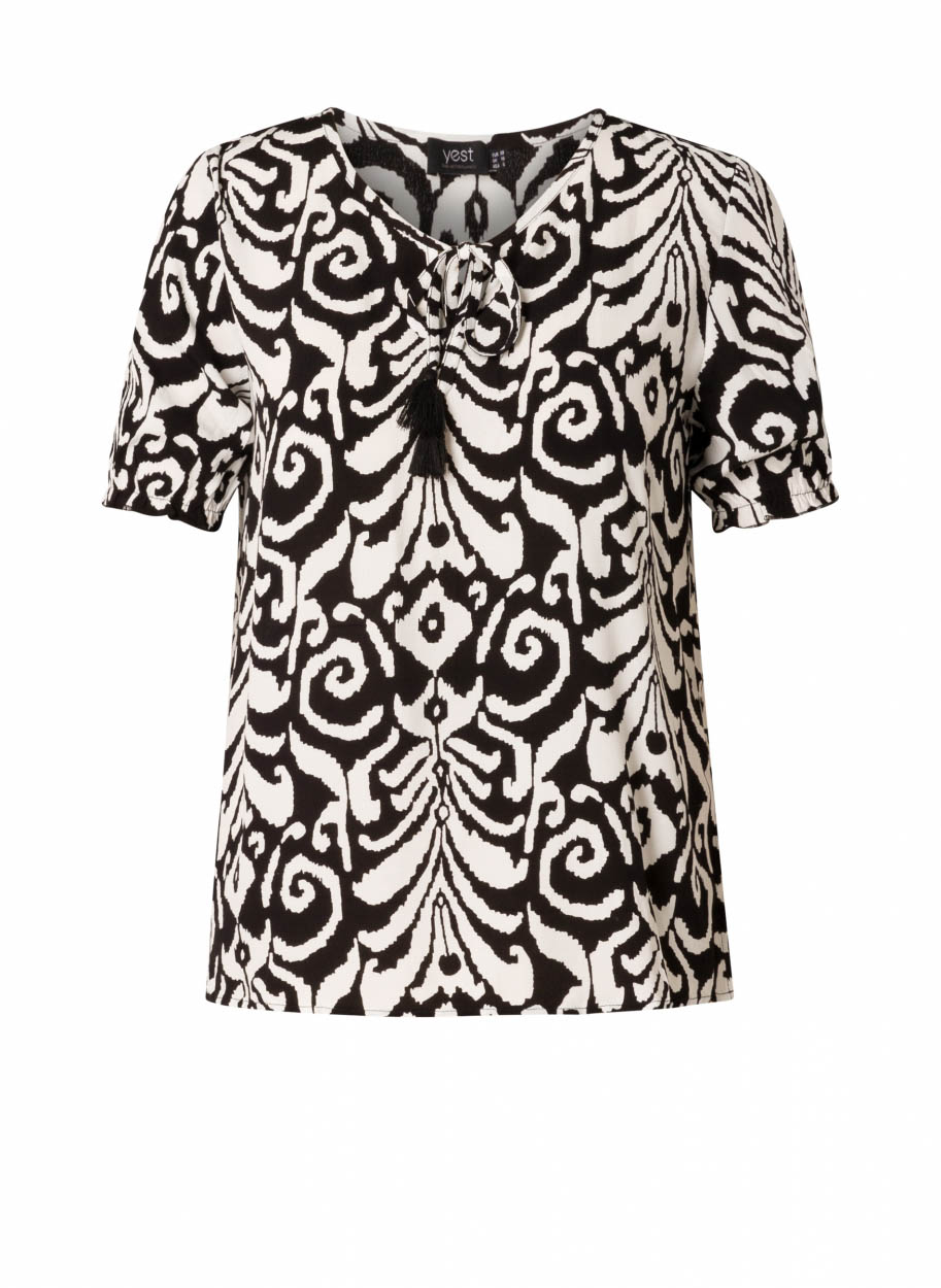 YEST Icey Essential Tops - Black/White - maat 46