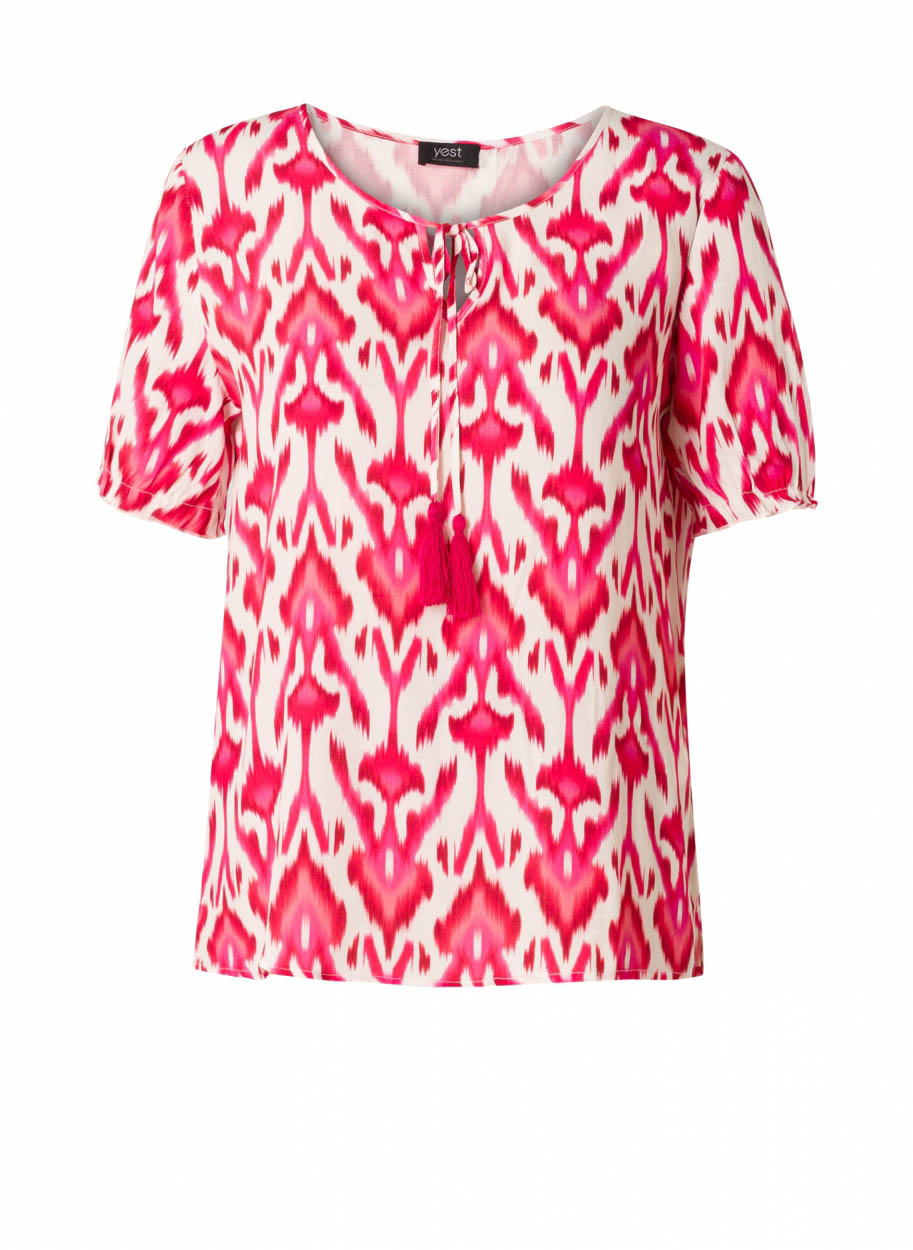 YEST Icey Essential Tops - Spice Red/Multi colo - maat 46