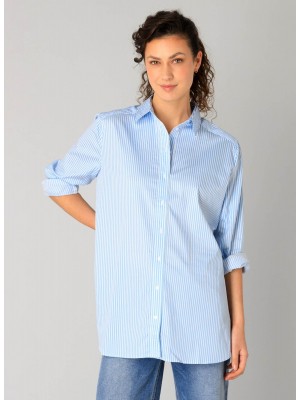 Yest Rae Blouse Light Blue/Off White | Freewear Rae Blouse - www.freewear.nl - Freewear