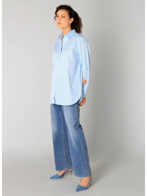 Yest Rae Blouse Light Blue/Off White | Freewear Rae Blouse - www.freewear.nl - Freewear