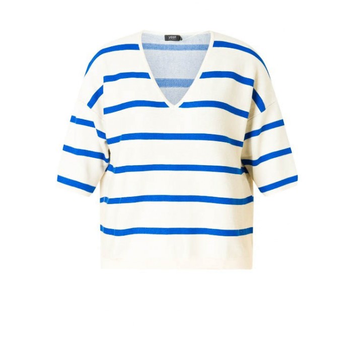 Yest Raine Pullover Beige/Cobalt | Freewear Raine Pullover - www.freewear.nl - Freewear