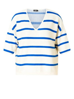 Yest Raine Pullover Beige/Cobalt | Freewear Raine Pullover - www.freewear.nl - Freewear