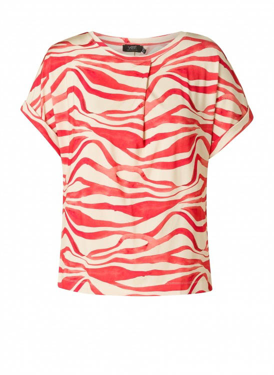 YEST Revanche Tops - Dark Coral/Beige - maat 44