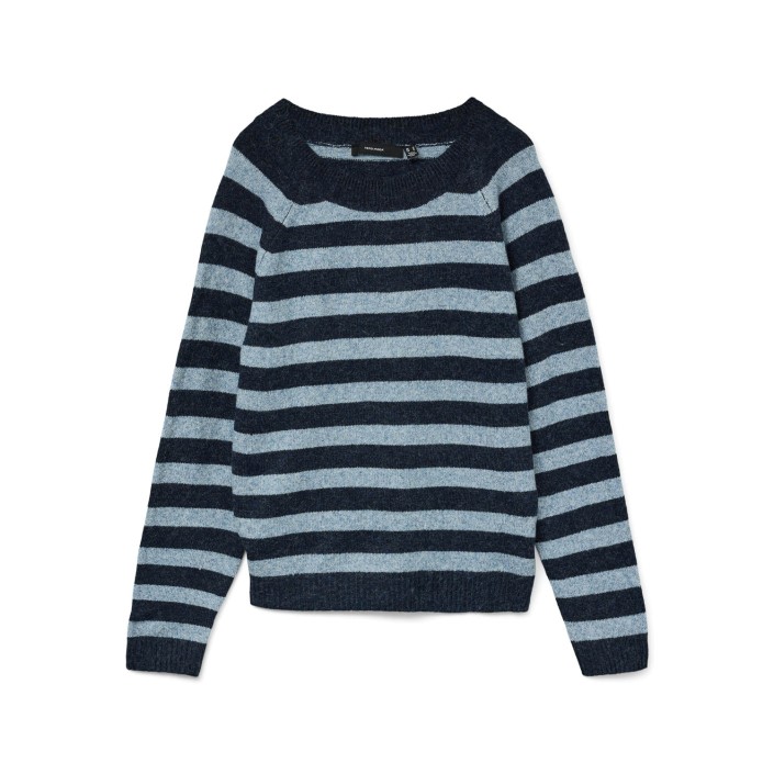 Vero Moda VMDOFFY LS O-NECK BLOUSE NOOS Navy Blazer/BIRCH | Freewear VMDOFFY LS O-NECK BLOUSE NOOS - www.freewear.nl - Freewear