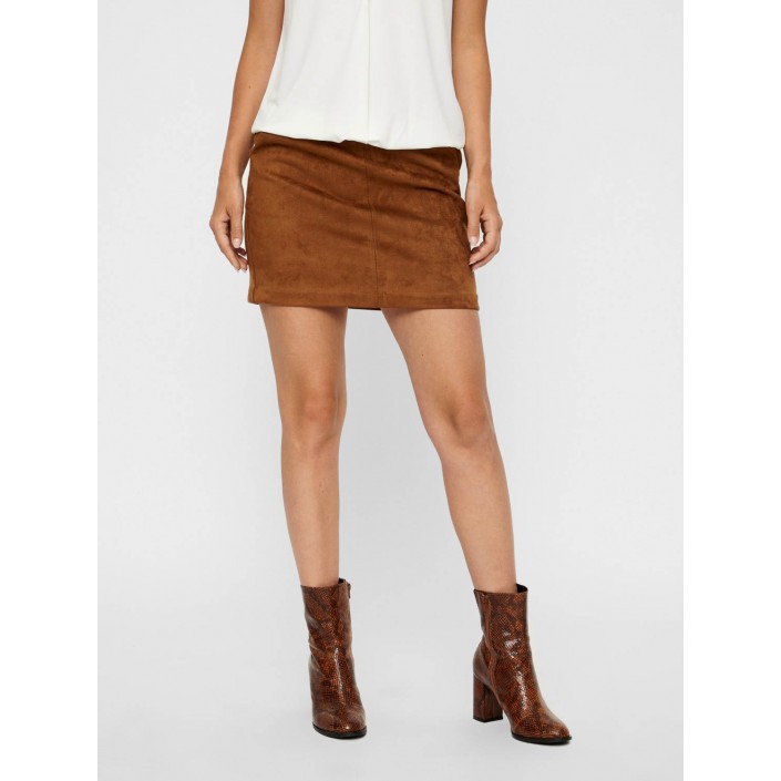 Vero Moda VMDONNA DINA FAUX SUEDE SHORT SKIRT: Cognac | Freewear VMDONNA DINA FAUX SUEDE SHORT SKIRT: - www.freewear.nl - Freewear