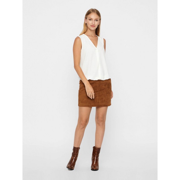 Vero Moda VMDONNA DINA FAUX SUEDE SHORT SKIRT: Cognac | Freewear VMDONNA DINA FAUX SUEDE SHORT SKIRT: - www.freewear.nl - Freewear