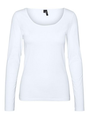 Vero Moda VMMAXI MY LS SOFT UNECK NOOS Bright White | Freewear VMMAXI MY LS SOFT UNECK NOOS - www.freewear.nl - Freewear