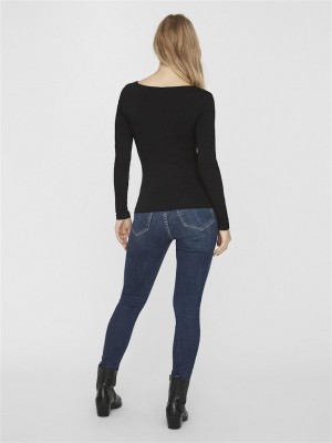 Vero Moda VMMAXI MY LS SOFT UNECK NOOS Black | Freewear VMMAXI MY LS SOFT UNECK NOOS - www.freewear.nl - Freewear