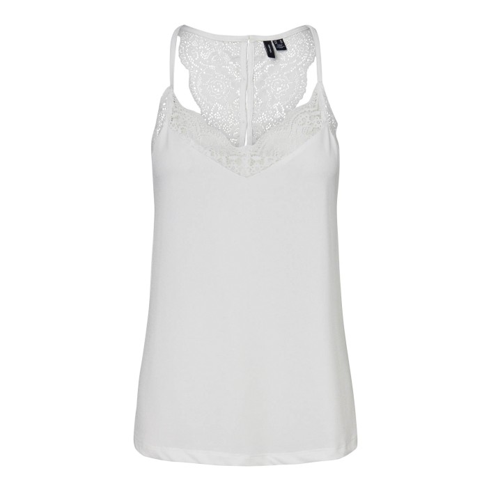 Vero Moda VMANA S/L LACE TOP NOOS Snow White | Freewear VMANA S/L LACE TOP NOOS - www.freewear.nl - Freewear