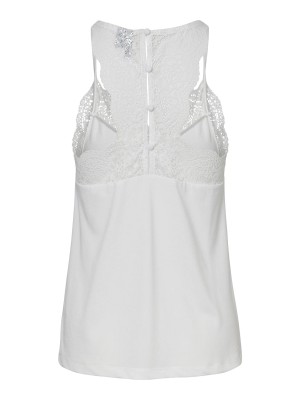 Vero Moda VMANA S/L LACE TOP NOOS Snow White | Freewear VMANA S/L LACE TOP NOOS - www.freewear.nl - Freewear