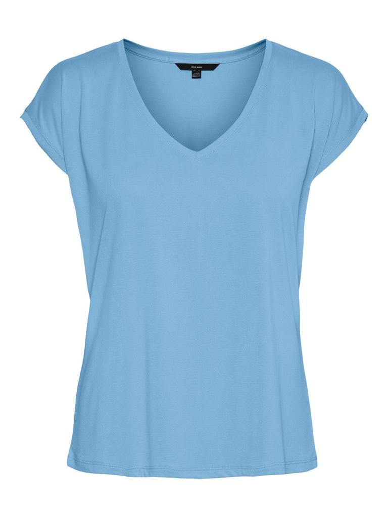 Vero Moda T-shirt Vmfilli Ss V-neck Tee Ga Noos 10247666 Blue Bell Dames Maat - S