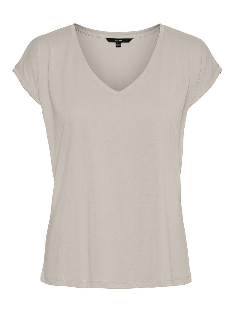 Vero Moda T-shirt Vmfilli Ss V-neck Tee Ga Noos 10247666 Pumice Stone Dames Maat - XS