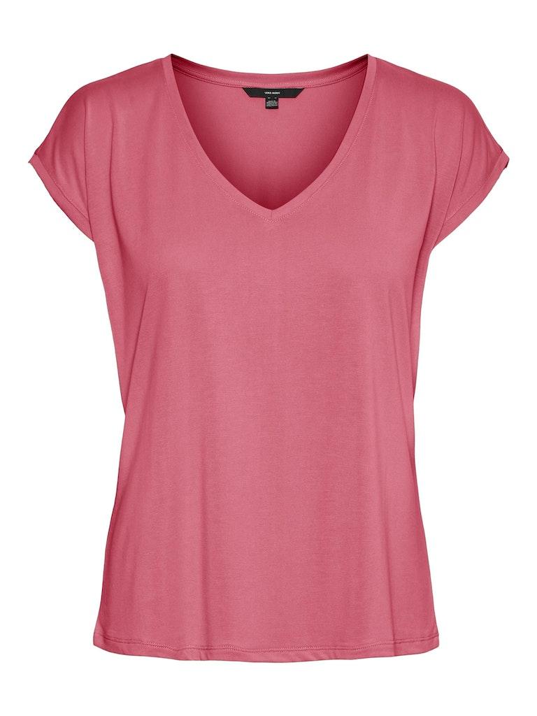 Vero Moda T-shirt Vmfilli Ss V-neck Tee Ga Noos 10247666 Fruit Dove Dames Maat - XL