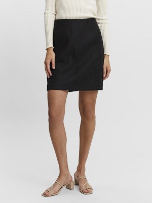 Vero Moda VMFORTUNEALLISON HW SHORT SKIRT GA : Black | Freewear VMFORTUNEALLISON HW SHORT SKIRT GA : - www.freewear.nl - Freewear