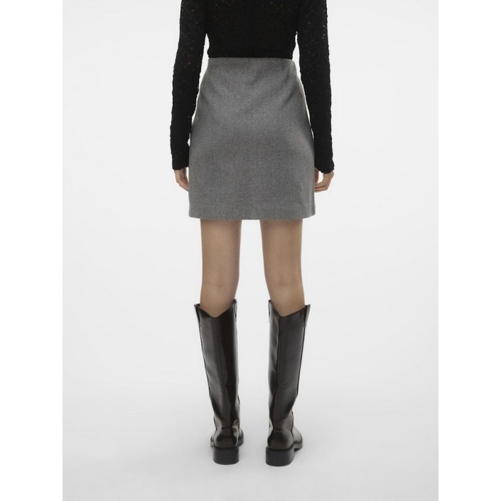 Vero Moda VMFORTUNEALLISON HW SHORT SKIRT GA : Medium Grey Melange | Freewear VMFORTUNEALLISON HW SHORT SKIRT GA : - www.freewear.nl - Freewear