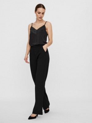 Vero Moda VMZAMIRA MR SLIM STRAIGHT PANT GA N: Black | Freewear VMZAMIRA MR SLIM STRAIGHT PANT GA N: - www.freewear.nl - Freewear