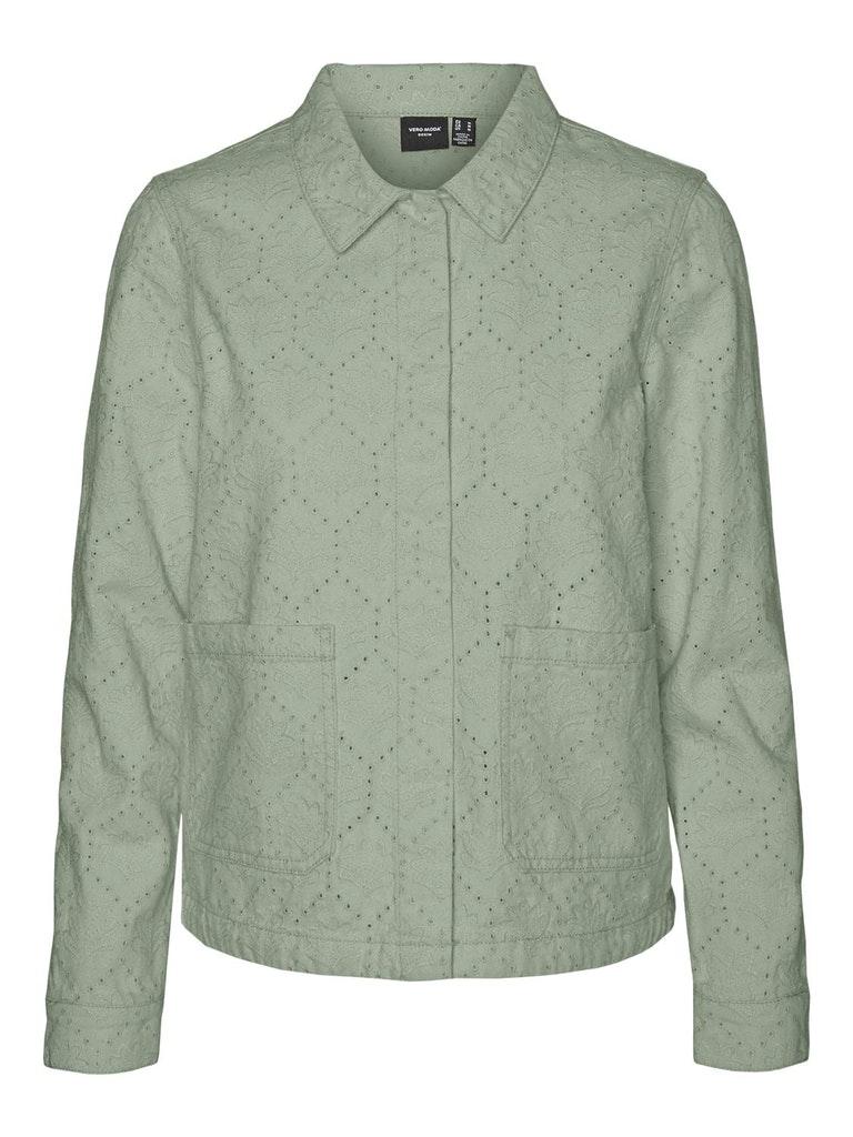 Vero Moda Blouse Vmsmilla Ls Loose Emb Jacket Lcs 10259609 Desert Sage/embrodi Dames Maat - S