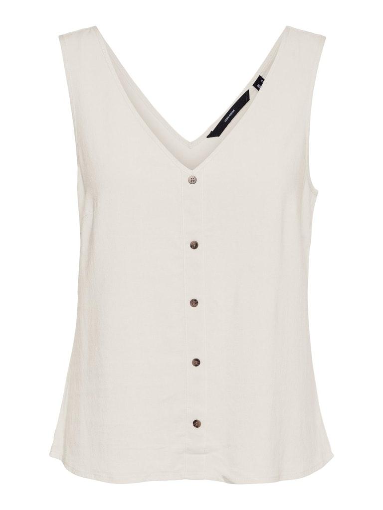 Vero Moda VMLIA LINEN SL TOP WVN GA Dames T-shirt - Maat L