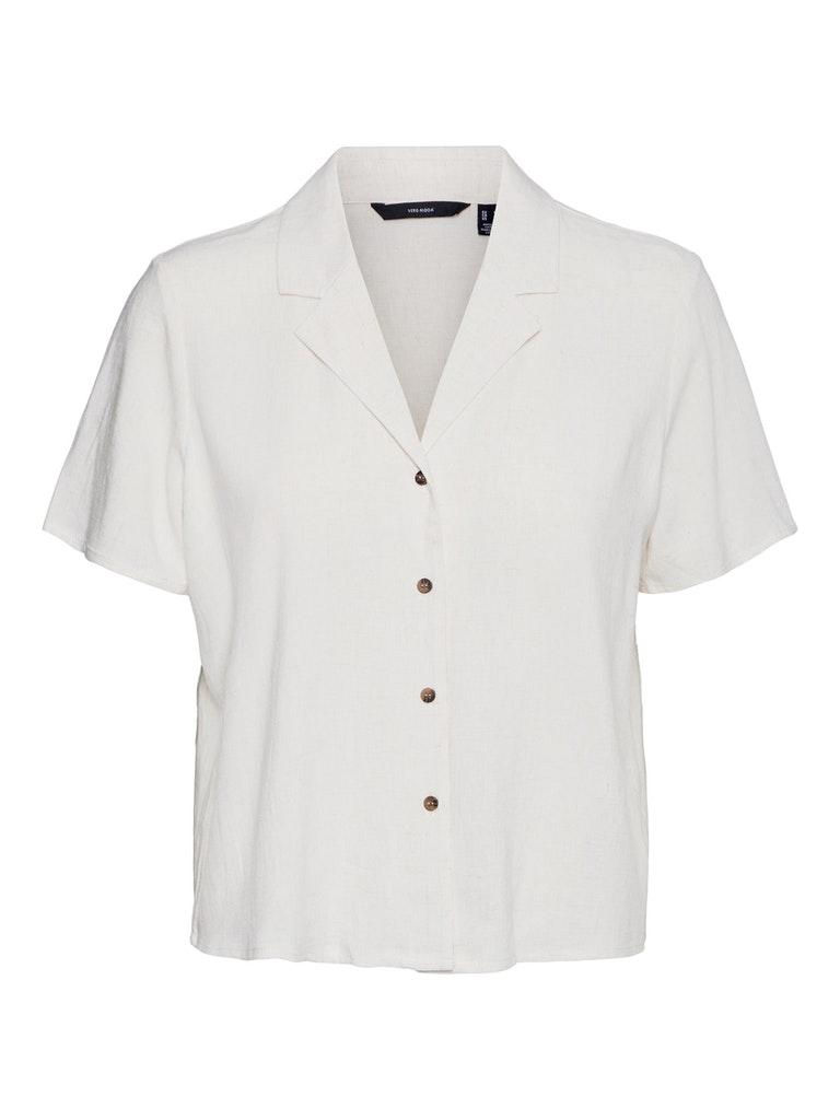 Vero Moda VMLIA LINEN SS TOP WVN GA Dames T-shirt - Maat XL