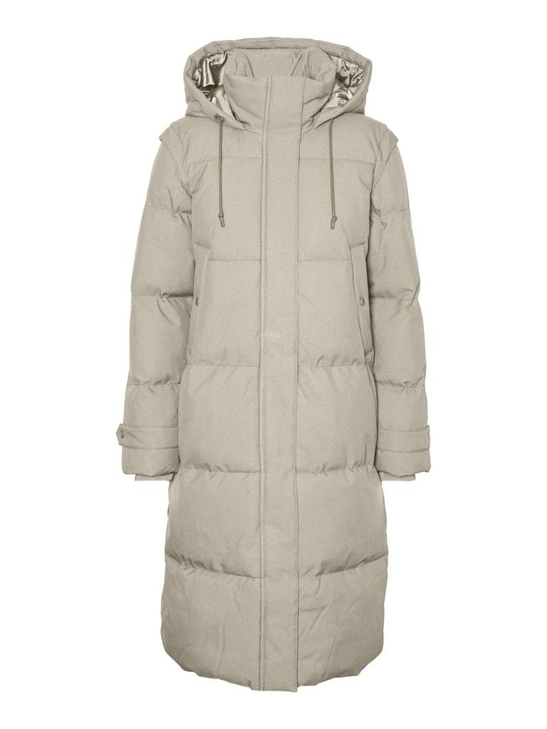 Vero Moda VMMARGARET LONG COAT GA Dames Jas Oatmeal - Maat L